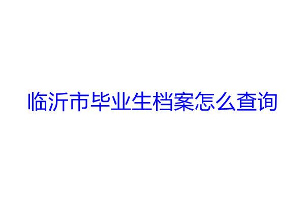 临沂市毕业生档案怎么查询