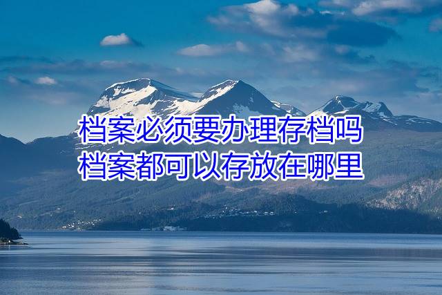 档案必须要办理存档吗，档案都可以存放在哪里