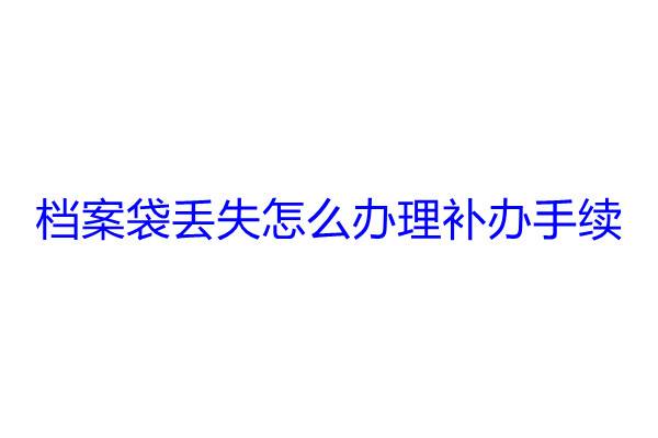 档案袋丢失怎么办理补办手续