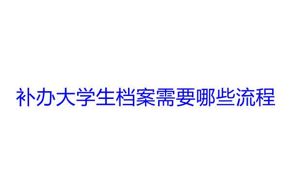 补办大学生档案需要哪些流程