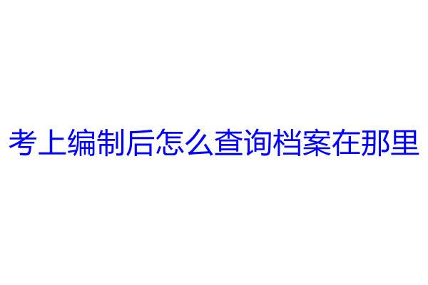 考上编制后怎么查询档案在那里