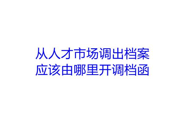 从人才市场调出档案，应该由哪里开调档函