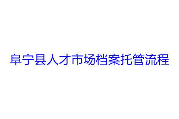 阜宁县人才市场档案托管流程