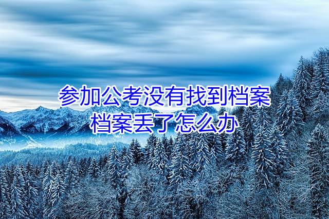 参加公考没有找到档案，档案丢了怎么办