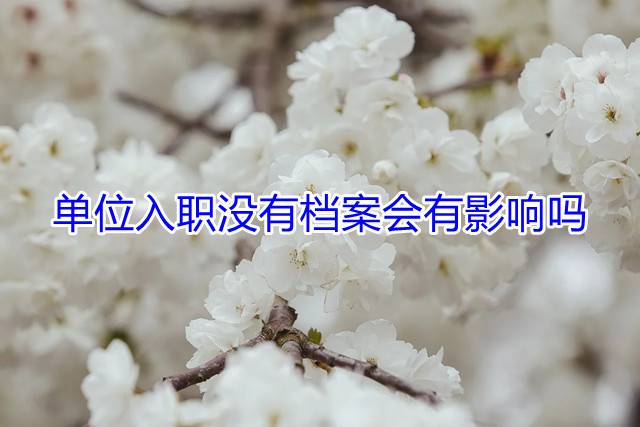 单位入职没有档案会有影响吗
