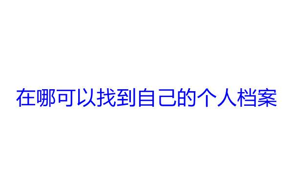 在哪可以找到自己的个人档案
