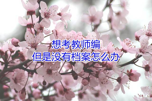 想考教师编，但是没有档案怎么办