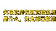 失联党员恢复党籍流程是什么，党支部已撤销