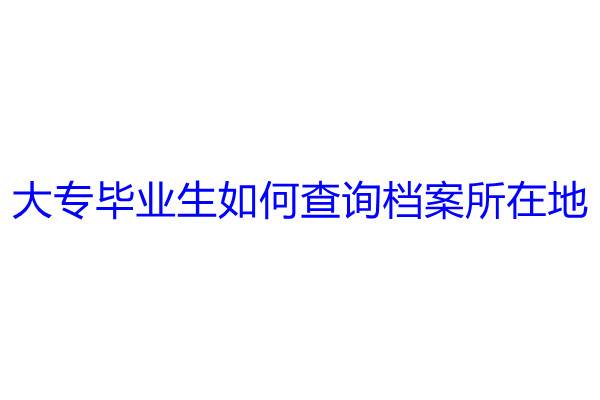 大专毕业生如何查询档案所在地