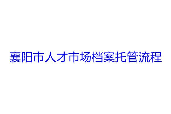 襄阳市人才市场档案托管流程