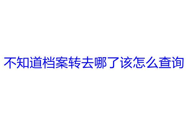 不知道档案转去哪了该怎么查询