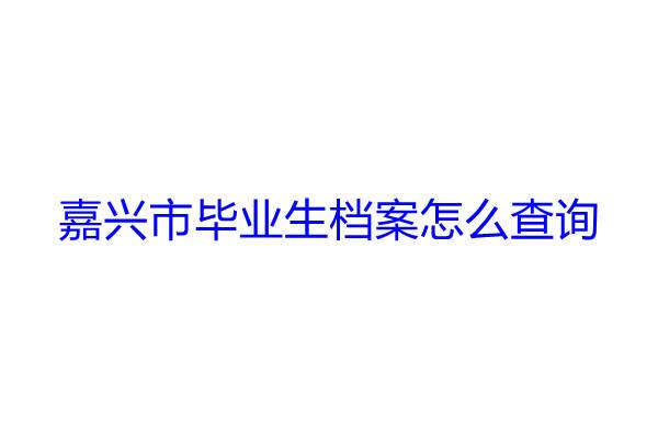 嘉兴市毕业生档案怎么查询