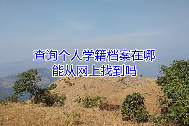 查询个人学籍档案在哪，能从网上找到吗