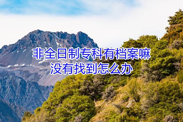 非全日制专科有档案嘛，没有找到怎么办