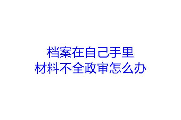 档案在自己手里材料不全政审怎么办