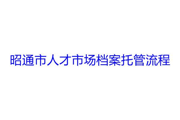昭通市人才市场档案托管流程
