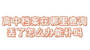 高中档案在哪里查询，丢了怎么办能补吗