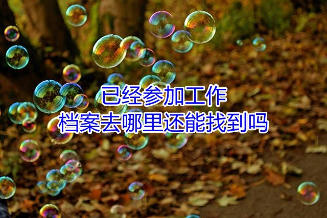 已经参加工作档案去哪里还能找到吗