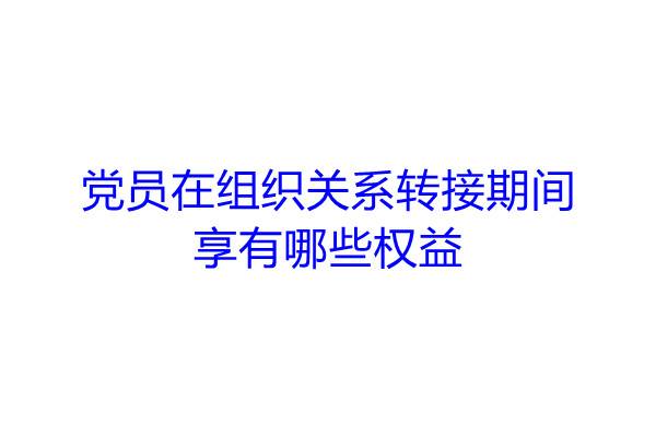 党员在组织关系转接期间，享有哪些权益