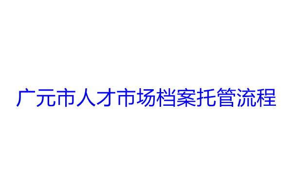 广元市人才市场档案托管流程