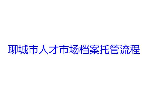 聊城市人才市场档案托管流程
