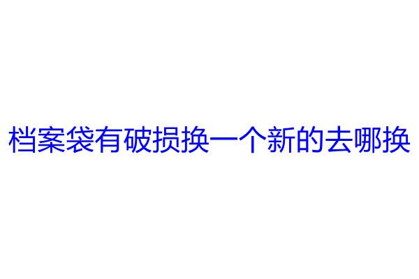 档案袋有破损换一个新的去哪换