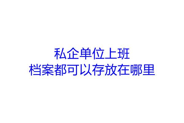 私企单位上班档案都可以存放在哪里