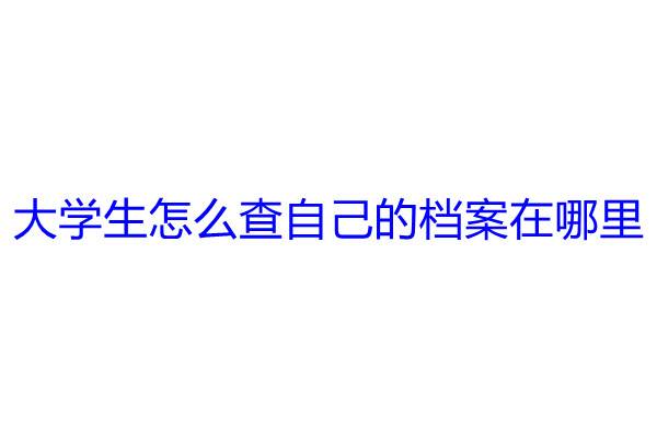 大学生怎么查自己的档案在哪里