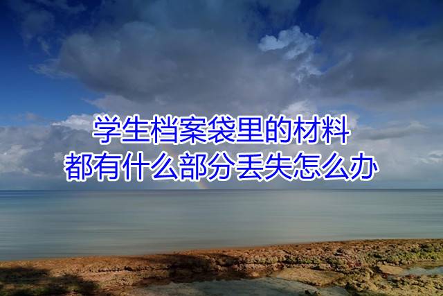 学生档案袋里的材料都有什么部分丢失怎么办