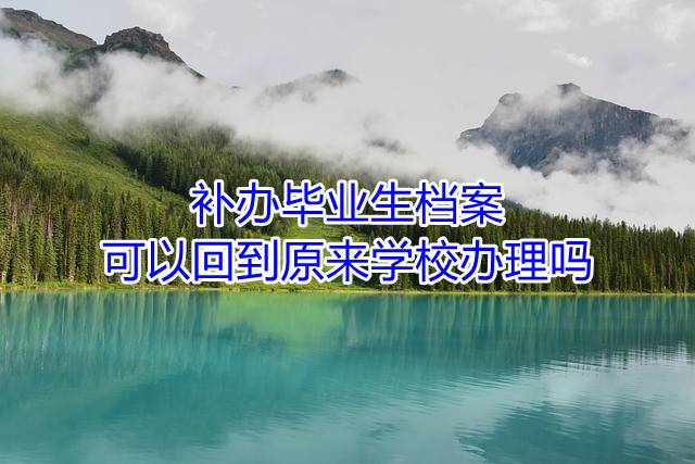 补办毕业生档案可以回到原来学校办理吗