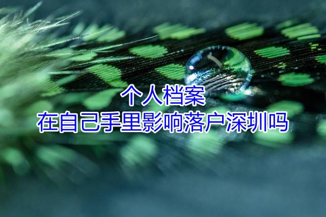 个人档案在自己手里影响落户深圳吗