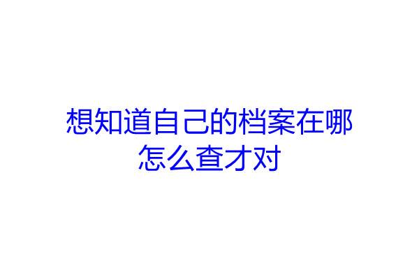 想知道自己的档案在哪，怎么查才对