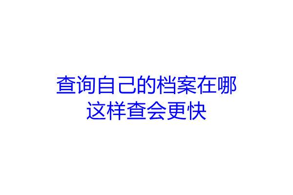 查询自己的档案在哪，这样查会更快