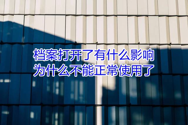 档案打开了有什么影响，为什么不能正常使用了