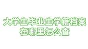 大学生毕业生学籍档案在哪里怎么查，查不到怎么办