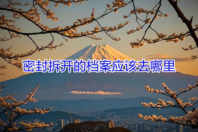 密封拆开的档案应该去哪里