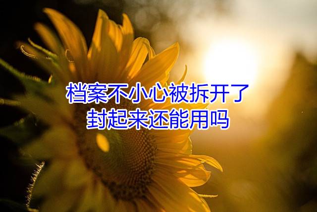 档案不小心被拆开了，封起来还能用吗