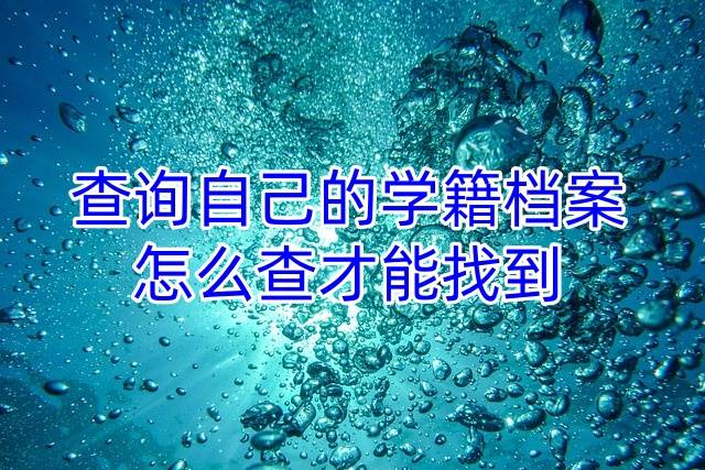 查询自己的学籍档案怎么查才能找到