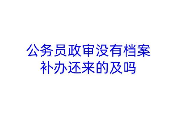 公务员政审没有档案，补办还来的及吗