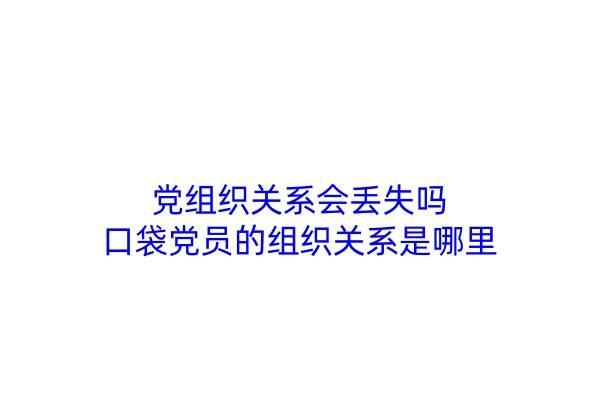 党组织关系会丢失吗，口袋党员的组织关系是哪里