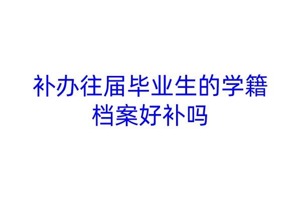 补办往届毕业生的学籍档案好补吗