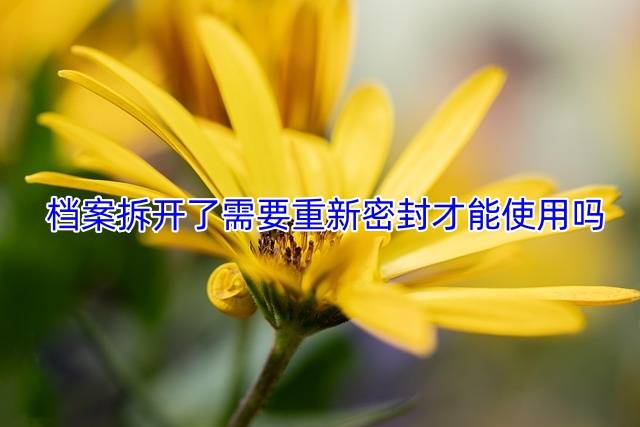 档案拆开了需要重新密封才能使用吗
