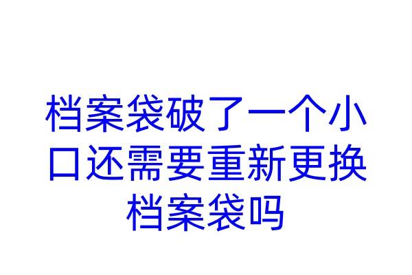 档案袋破了一个小口还需要重新更换档案袋吗