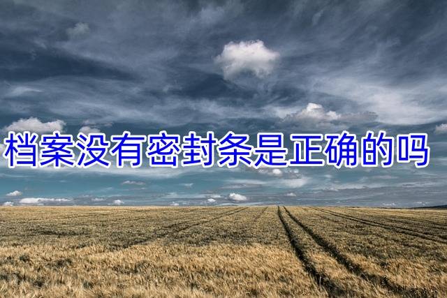 档案没有密封条是正确的吗