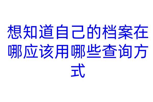 想知道自己的档案在哪，应该用哪些查询方式