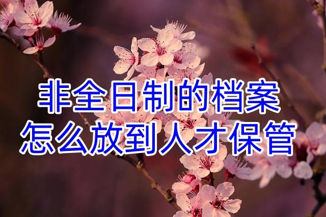 非全日制的档案怎么放到人才保管