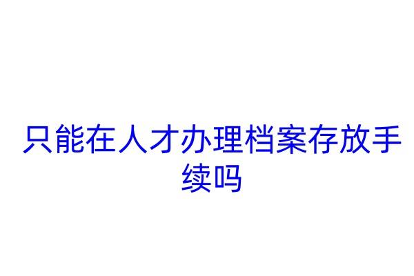 只能在人才办理档案存放手续吗