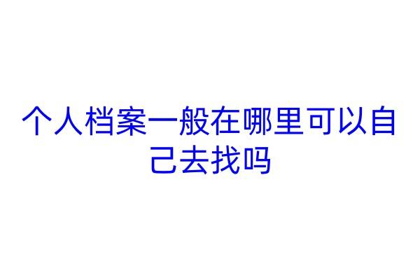 个人档案一般在哪里可以自己去找吗
