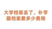 大学档案丢了补办,补办学籍档案需要多少费用
