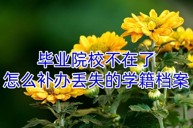 毕业院校不在了，怎么补办丢失的学籍档案